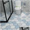 Pegatinas de pared Autoadhesivo Mosaico Espesar Azulejo Etiqueta de piso Cocina Baño Vinilo Papel tapiz impermeable Peel Stick Panel de PVC 22042 DHSWM