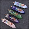 Pendentif Colliers Arrowhead Chakra Reiki Guérison Pendums Pierres Naturelles Pendentif Amet Cristal Méditation Pendum Hexagonal Pour Hommes Drop Dhve1