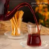 Ensemble de tasses à café traditionnelles turques, 6 pièces, tasses en verre de cristal européen pour thé, boissons, vin, 240127