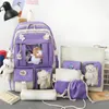 Rucksack Schultasche für Schüler Koreanisch Niedlich Kawaii Nylon Canvas Handtasche Schultasche Federmäppchen Reisetasche Groß