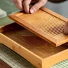 Çay tepsileri Çin oda masası ev tahtası basit bambu su drenaj tepsisi seti kuru demleme çekmecesi