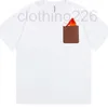 Damen-T-Shirt Designer-T-Shirt aus der neuen Mobile Castle-Serie mit Flammenstickerei und Patchwork-Leder für Männer und Frauen A5OX