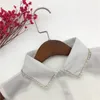 Bow Ties 2024 Fake Collars Blouse Sweater Women White Black Handmade Beads Shirt Detachable False Collar Girls Necklace Nep Kraagie