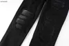 Projektant dżinsów Męskie spodnie fioletowe dżinsy męskie dżins w trudnej sytuacji motocyklisty Slim Fit Motorcycle Mans Usuł się dżinsy 27 stycznia