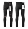 Purple Fashion Luxury Jeans Mens High Street Blue Ripped Casual Slim Simple Wash blekna för att göra gamla allt hiphop