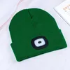 Berets Knitted Led Beanie Usb Charging Hat For Men Women Illuminated Headlamp Knit Winter With 4 Leds Unique Fishing