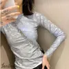 Marine Serre 2021 Spring Marine Nude Silver Gray Moon Print Bottom Reflective Fluorescent Elastic Tight Women's Top 10A