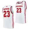 Üniversite Basketbol 23 Chucky Hepburn Jersey Wisconsin Badgers College 22 Steven Crowl 5 Tyler Wahl 25 John Blackwell 11 Max Klesmit 2 AJ Storr Siyah Kırmızı Beyaz