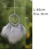 Mini Dream Catcher Light Purple Turkey Feathers with Natural Leather, Handmade Small Dreamcatcher for Car Home Dorm Decor 1221306