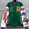 Heavy Industry Embroidery Baseball Jacket Men Cartoon Pattern HipHop Y2K Loose Coat Couple Spring Causal Street Varsity Jackets 240124