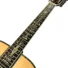 41-дюймовая 12-струнная акустическая гитара серии D45 с инкрустацией из черного ушка и черными пальцами