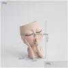 Planteurs Pots Plante Pot Decorative Fleur Nordic Style Face Tête Successe Vase Vase Resin Figure Decor Ornement Table