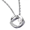 Collane Autentici argento sterling 925 Cuori intrecciati Cerchio Pavé di luna Famiglia Sempre Collana infinita per gioielli di moda da donna