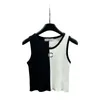 Letter Tank Top Knits T Shirts For Women Summer Sleeveless Tops Elastic Pullover Sports Sticked Vest