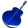 Guitare acoustique en bois massif bleu ciel série J200 de 43 pouces