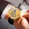 Bekijkt Chenxi 6029H mechanische modeheren horloges topmerk luxe Montre Homme Golden Tiger Clock Automatic Skeleton Watch