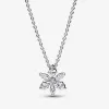 Pendants Snowflake Shooting Star 925 Sterling Silver Pendant Necklace For Women Sparkling Halo Herbarium Cluster Drop Fine Gift Jewelry