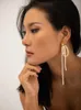 Dangle Earrings Long Tassel Real Natural Pearl Drop Women Jewelry Punk Hiphop Designer Runway Rare Simply Gown Boho Top Japan Korean