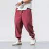 Мужские спортивные штаны Уличная одежда Свободные повседневные хлопковые льняные брюки Мужские шаровары Harajuku Мужские спортивные штаны больших размеров 5XL 240124