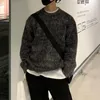 男性用セーター衣料セーター日本のビンテージソリッドソリッド特大のカジュアルプルオーバーニット冬の長袖男性用