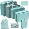 8 PCSSet Travel Storage Bag Waterproof Large Capacity Bagagekläder Sortering Förvaring Förpackningsbitar Sväskor Arrangör Bag Set 240119