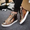 Trendy Black High Top Mens Skateboard Shoes Hip Hop Snake Skin Luxury Sneakers Men Outdoor Casual Sport Skateboarding Man 240123