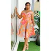 Ethnic Clothing Elegant African Maxi Dresses For Women Sexy Floral Print Sleeveless Off Shoulder Wedding Party Dress Lady Short