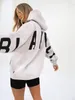 2024 YUDI Winter Fashion High Quality Sweater Print Thickened Versatile Long-sleeved Top Loose Hooded Hoodie Women's top
