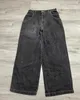 JNCO Jeans Y2K Heren Streetwear Harajuku Hip Hop Retro Schedel Geborduurde Baggy Jeans Gothic Hoge Taille Wijde Pijpen Broek 240124