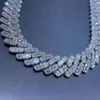 عالي الجودة مخصصة 18 ملم كوبية الارتباط Moissanite الماسي سلسلة 925 الجنيه الاسترليني الفضة الفضة سلسلة الماس