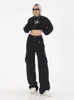 Jean noir printemps et été taille haute coupe ample minceur tenue de travail Tube droit pantalon large jean pour enfants 240118