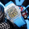 Kit orologi uomini Onola Luxury Fashion Plastic Transparent Hollo Full Automatic Mechanical Oround per uomini Orologio impermeabile