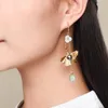 Dingle örhängen kinesisk klassisk naturlig jade cloisonne manuell klänning cheongsam örhänge tillbehör