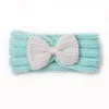 Accessoires de cheveux pour bébés garçons et filles, tricotés, extensibles, bloc de couleurs, nœud papillon, couvre-chef