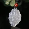 Anhänger natürliche Multikolen Jade Ninetailed Fox Anhänger Achat Halskette Mode Charm Schmuck geschnitzt Chalcedony