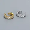 Pendientes traseros SHANICE genuino S925 plata esterlina dulce ojo de caballo deslumbrante CZ oreja manguito Clip pendiente para mujeres Piercing pendiente joyería regalo