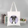 Einkaufstaschen Greyhound Dog Tote Bag Damen Harajuku Art Canvas Bedruckte wiederverwendbare Stofftasche