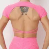 Aktive Shirts Sport T-Shirts Frau 2024 Polsterung Gym Top Frauen Yoga Kleidung Push Up Sport BH rückenfrei Workout Crop Lila Orange Pink