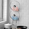 Kitchen Storage Pot Cover Rack Wall-mounted Punch-free Household Sitting Racks For Lids Artifact Wall Multifunctional