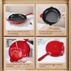 Pans Imported Enamel Glazed Flat Bottomed Pot Cast Iron Thickened Uncoated Frying Pan Steak Non Stick Pots Durable Sturdy Pancake Wok