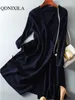 Casual Dresses Womens V-Neck Wrap Up Dress for Women Autumn Winter 2024 Woman Clothing Korean Version Löst elegant stickad kjol