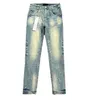 Herren lila Jeans Designer Stack Hosen Ksubi Ripped High Street Brand Patch Loch Denim gerade Bein Mode Alphabet Print Graffiti Highend Luxurycwjas