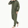 Män s Thothen Hooded Jumpsuits Tracksuit Drawstring Sweatshirts Rompers Full Zip Hoodies Overalls With Pockets 240124