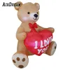 wholesale Lovely 10 Foot Tall Valentine's Day Inflatable Teddy Bear with Love Heart Yard Blow Up Decoration