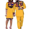 Vêtements ethniques 2024 Ensembles pour hommes et femmes pour le mariage Summer Couples africains traditionnels correspondant 5XL