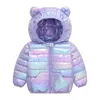 Down jas schattig babymeisjes winterkleding kinderen lichte jassen met oor hoodie lente meisje jas peuter kinderen kleding voor jongens