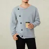 Maglioni da uomo Maglione lavorato a maglia slim fit da uomo Camicie a maniche lunghe con bottoni a costine sul davanti Pullover Maglioni autunnali Maglieria