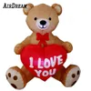 wholesale Lovely 10 Foot Tall Valentine's Day Inflatable Teddy Bear with Love Heart Yard Blow Up Decoration