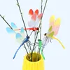 PVC simulated dragonfly insertion rod magnetic refrigerator with pin and curtain decoration creative home garden 14CM simulation dragonfly P249