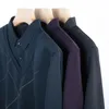 2023 printemps et automne haut à manches longues hommes loisirs amples faux deux pièces chemises col haut chemise à bascule 240124